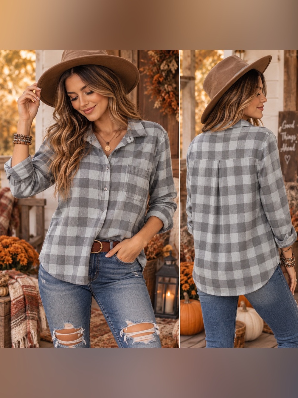 Orvis Gray Plaid Button-Down Shirt